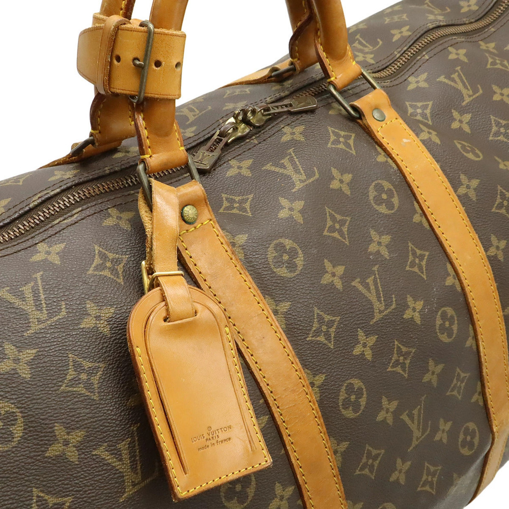 Louis Vuitton Keepall Travel Boston Bag Bandouliere Shoulder Monogram Brown